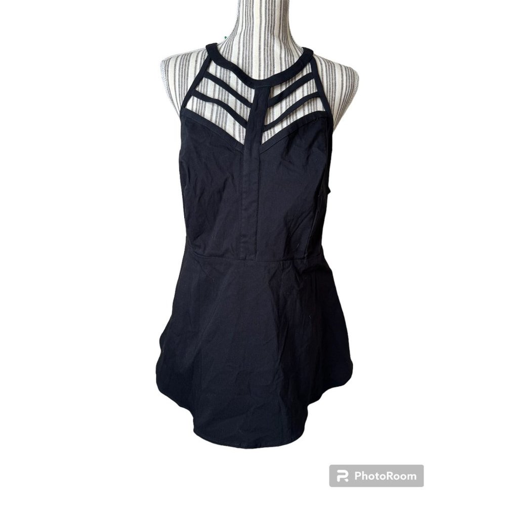 NEW TORRID Caged High Neck Sleeveless Peplum Top Black Womens Size 3X - Picture 2 of 14